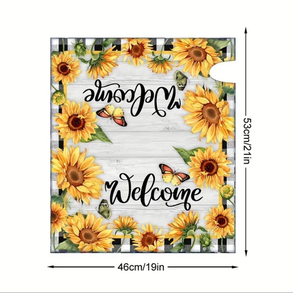 Mailbox Cover, Sunflower/Butterfly Print, Mailbox Cover, Fits Standard Mailbox. - Picture 3 of 8